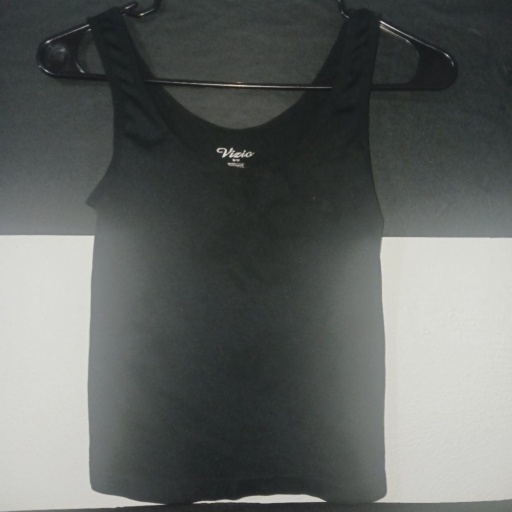 Women Black seamless ribbed tank crop top - Picture 3 of 6